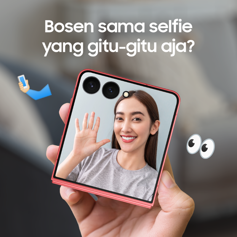 samsungID's tweet photo. Reply “siap” kalau mau dapatkan hadiah saat selfie pakai #GalaxyZFlip7🙌

Ayo ikutan selfie challenge dan upload hasilnya ke media sosial kamu! ✨

Cus, OTW ke Samsung Experience Store dan spill selfie angle unik versi kamu! 🚀

#UnfoldPowerFlipTheNorm #LetsFlipTheNorm