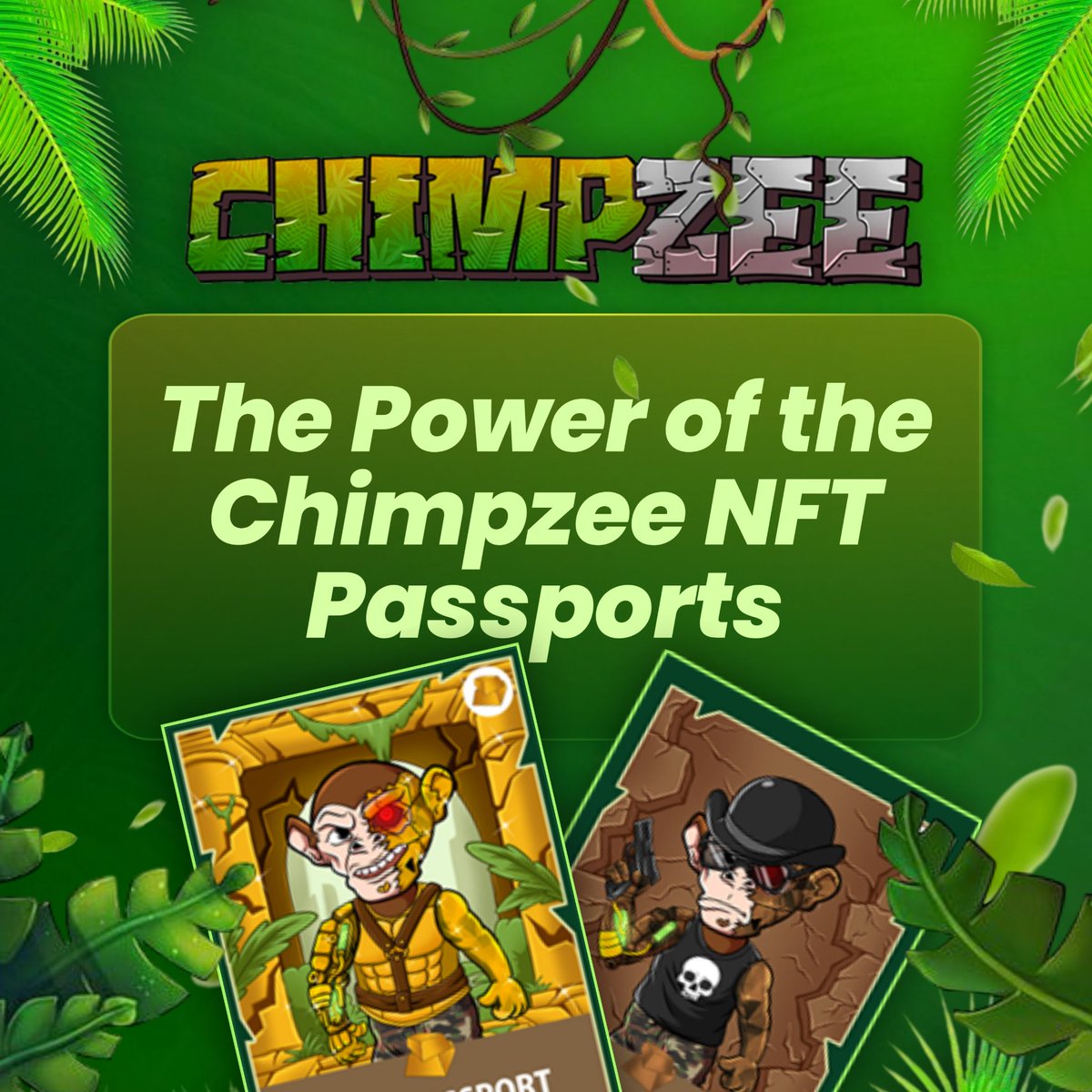 Your Chimpzee NFT Passport isn’t just digital identity—it’s your gateway to boosted earnings, exclusive access, and real-world impact. 

Every action you take as a holder strengthens the ecosystem, contributes to CHMPZ token burns, and funds environmental projects worldwide. 🌍