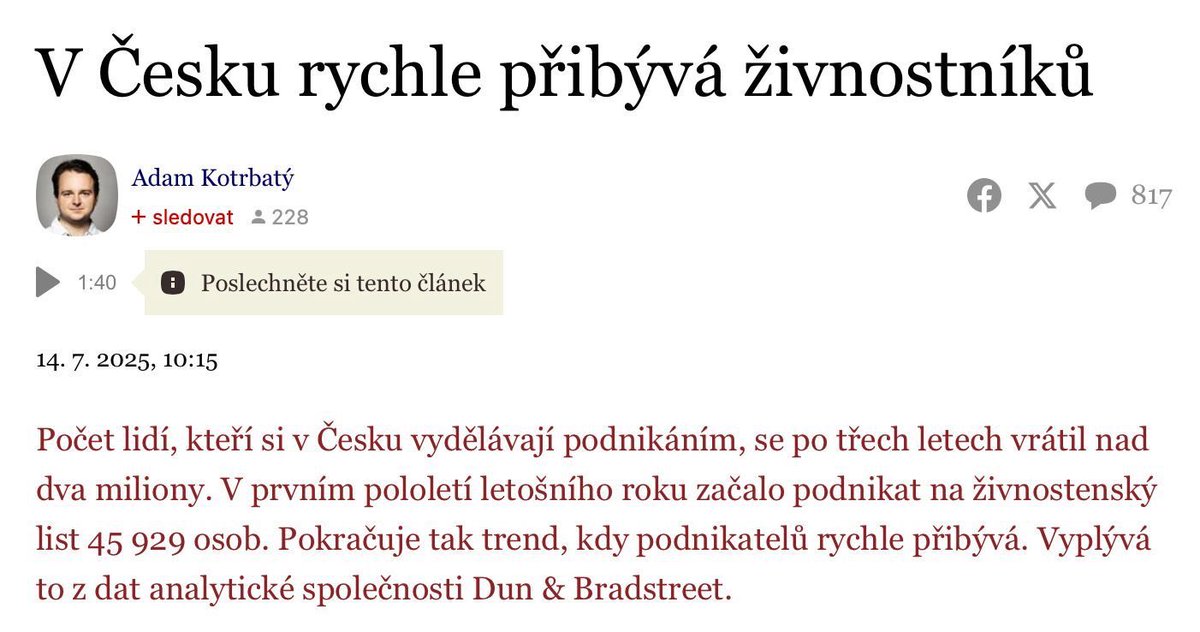 jiri_slavikk's tweet image. Další důkaz, že řeči hnutí ANO o spálené zemi jsou jen lži.
Vážím si moc každého podnikatele, který přispívá k prosperitě naší země.