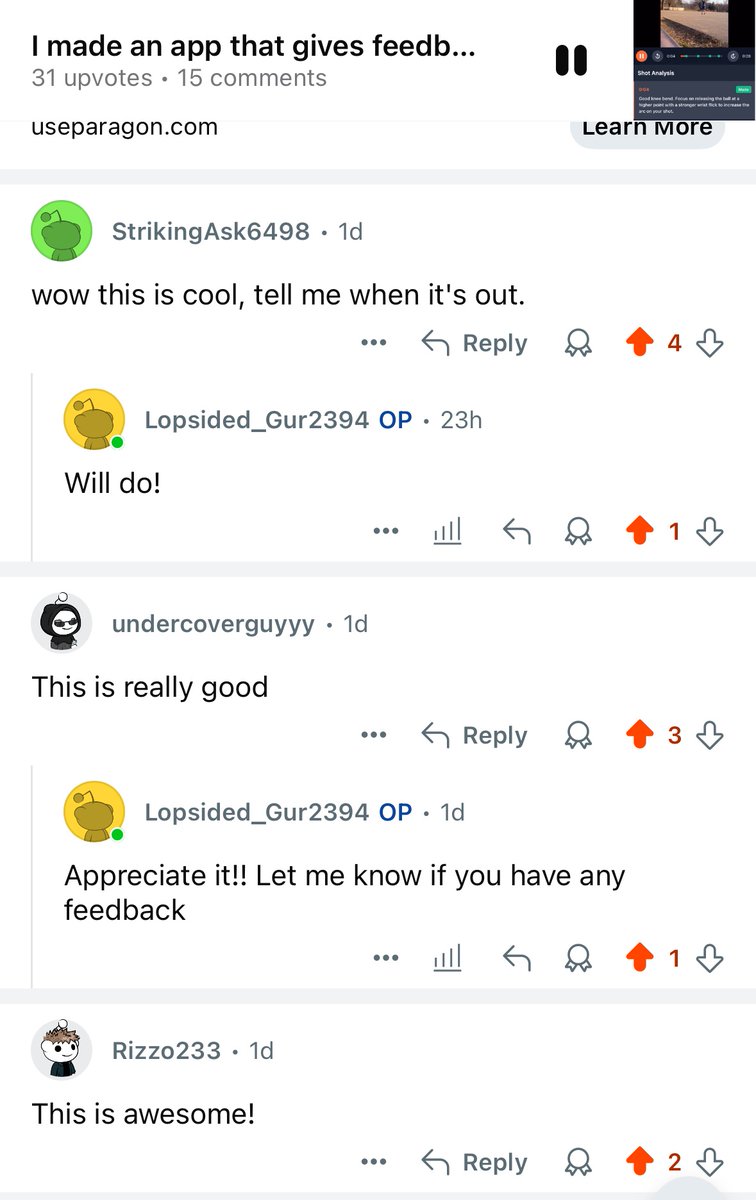 joshkarathra's tweet image. Posted my new app demo on Reddit and it got…..
Pleasant responses?!
This means it’s gonna flop right.