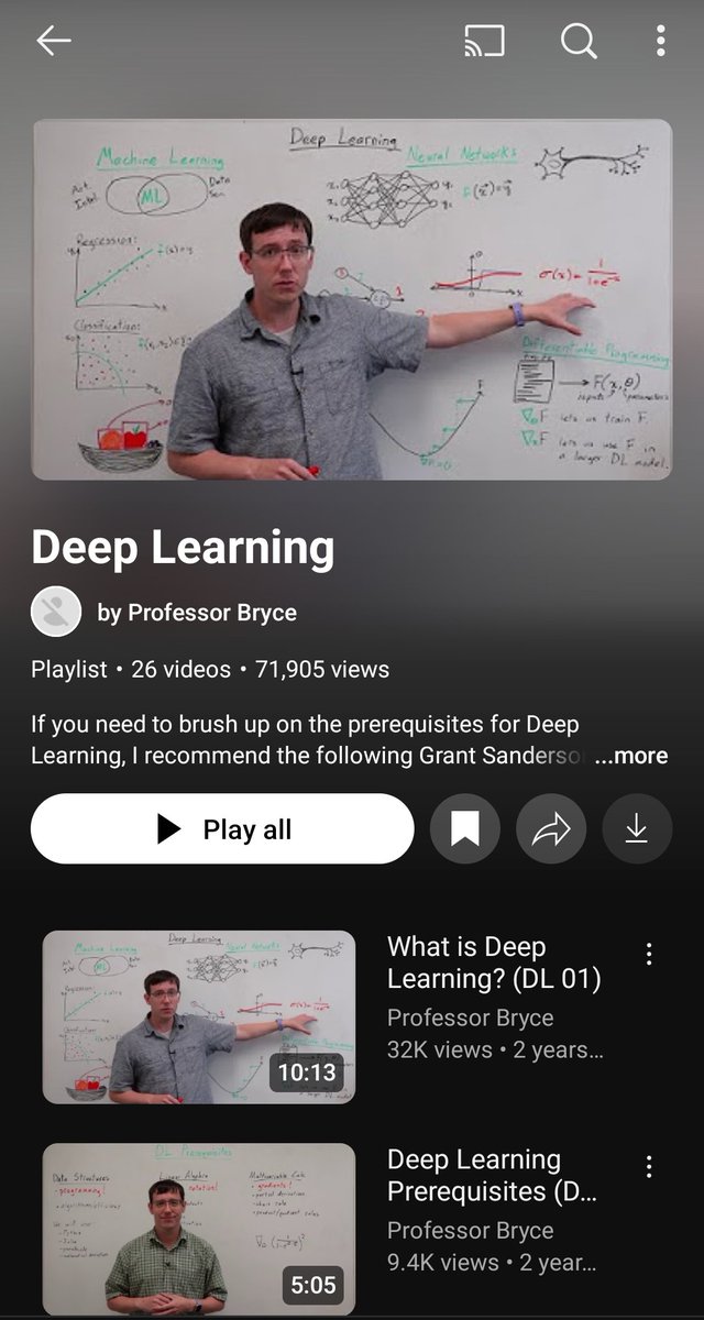 KrishnaNaraKun's tweet image. There are various courses for deep learning.

But this tutorial by Prof. Bryce is one of the most important and standard explanation for deep Learning concepts 

Link in comments 😎👇