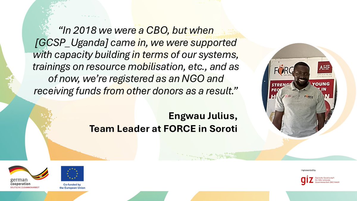 GCSP_Uganda's tweet image. β¨ What happens when local organisations are truly empowered?
The Foundation for Resilience and Community Empowerment (#FORCE) in #Soroti πΊπ¬ went from a CBO to a fully registered NGO.
π¬ βNow, weβre receiving funds from other donors.β β Engwau Julius
With support from π©πͺ and πͺπΊ.