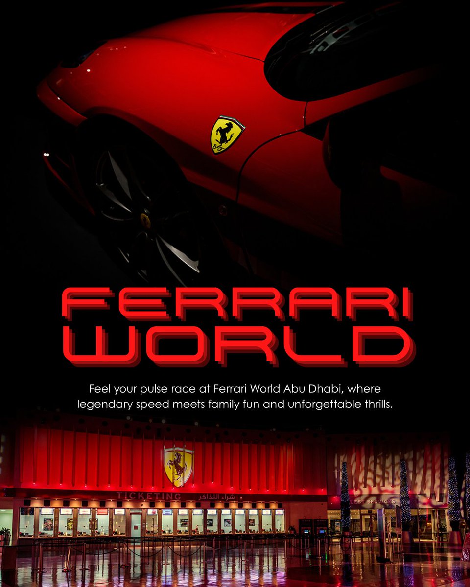 Buckle up for the ride of your life at Ferrari World Abu Dhabi – where adrenaline, innovation, and family fun meet under one legendary roof!🏎️
able.
🎟️ Skip the lines and dive straight into the thrill with MegaPass!
Your ticket to speed, style, and ultimate excitement.
#Megapass