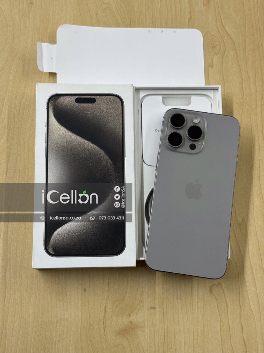 iCellonSA's tweet image. iPhone 15 Pro Max 256GB available for only R18499 ⚫️🟢
We do cash on delivery in Johannesburg.
We deliver nationwide through courier.
Call or WhatsApp us at 0730334311 or visit our online shop at icellonsa.co.za
