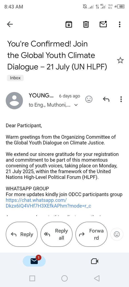 Honored to be among 300 global youth leaders selected for #UNHLPF! On July 21st, 2025, we'll amplify youth voices, drive climate action &amp; shape a sustainable future together! #YouthForClimate #GlobalCitizenship <a href="/endelstamberg/">Endel Stamberg #FightFor1Point5</a> <a href="/UNDPUganda/">UNDP Uganda</a> <a href="/CCD_UG/">Climate Change Department</a> <a href="/judithcallagha9/">judith callaghan 🌱🌱🌱</a> <a href="/rhosking252/">Robert Redmayne Hosking 🔥🌍🔥</a>