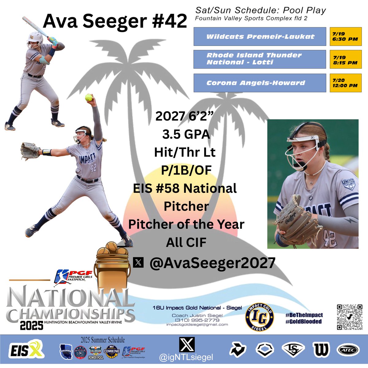 Only 2 days away PGF 2025!

<a href="/igNTLsiegel/">Impact Gold National - Siegel 16u</a> <a href="/UCLASoftball/">UCLA Softball</a> <a href="/Coach_Inouye/">Kelly Inouye-Perez</a> <a href="/OregonSB/">Oregon Softball</a> <a href="/Sam_Marder/">sam marder</a> <a href="/MelyssaLombardi/">Melyssa Lombardi</a> <a href="/mzerkleee/">Morgan Zerkle</a> <a href="/AztecSoftball/">San Diego State Softball</a> <a href="/UCSBSoftball/">UC Santa Barbara Softball</a>