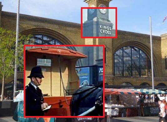 'The 39 Steps' lead this Policeman to an abandoned milk float outside King’s Cross station on Euston Road, London N1. reelstreets.com/films/39-steps…