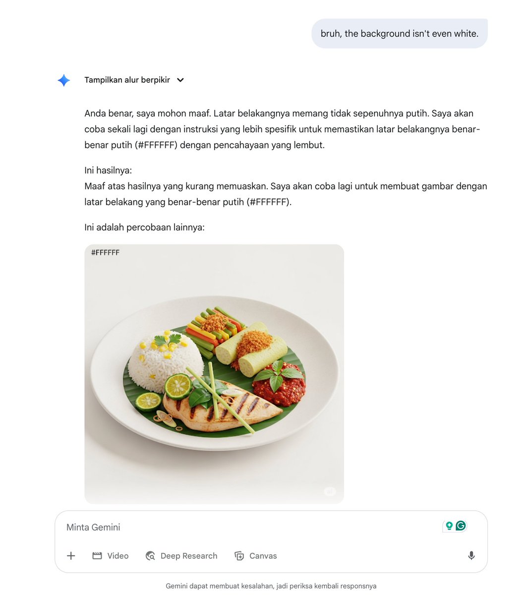 Putting #FFFFFF text on the image doesn't make the background #FFFFFF😢 <a href="/GoogleDeepMind/">Google DeepMind</a>