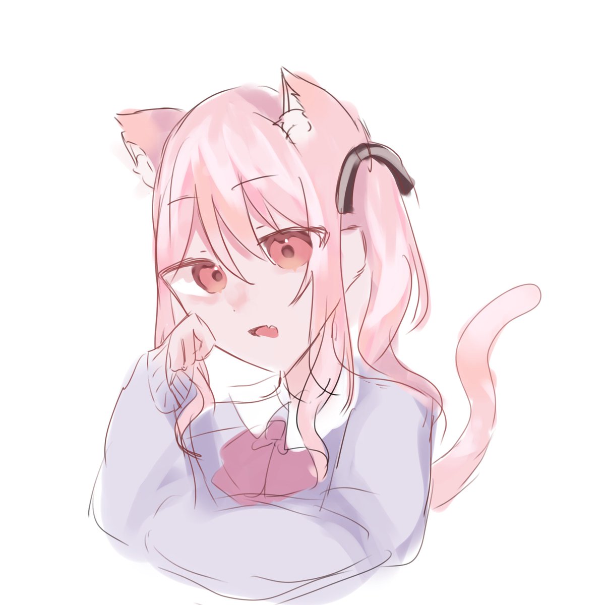 mo_00g's tweet image. 遅くなってすみません💦
着替えたと言っていいのかわからないけど、、、
100pの猫耳です！#prsk__FA #暁山瑞希
