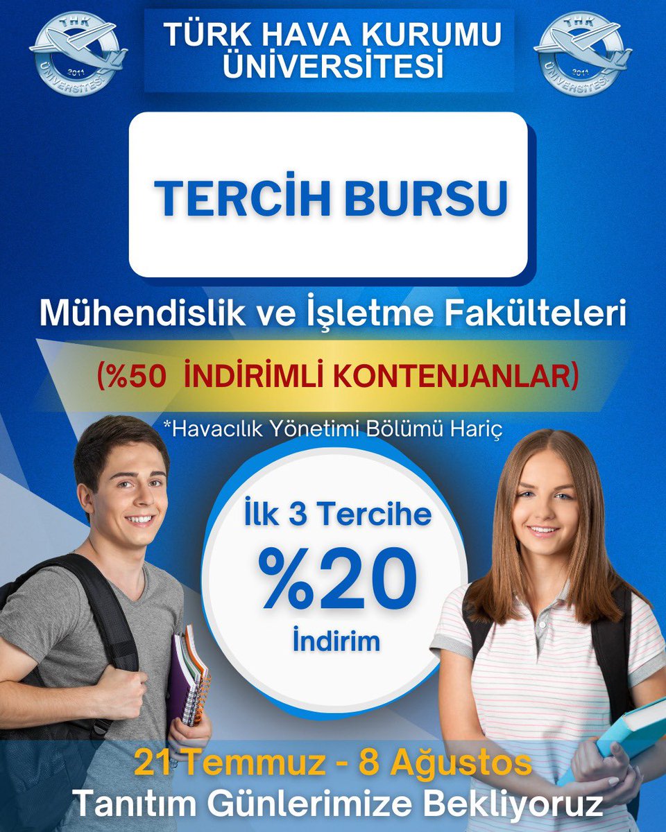Geleceğe kanat aç ✈️ 

🎓 TERCİH BURSU FIRSATI!

💙 Tercih ettiğiniz anda kazanmaya başlıyorsunuz! 

📌 Başarıyı destekliyor, geleceğinizi birlikte şekillendiriyoruz. <a href="/rahmi_er/">Rahmi Er</a>