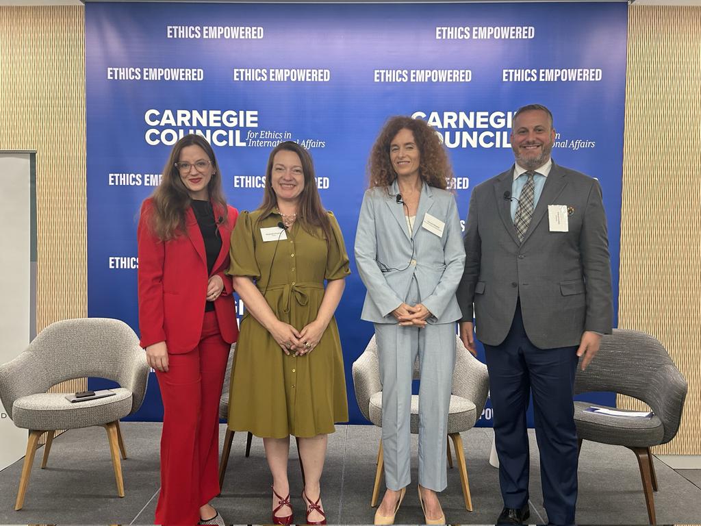 Fantastic discussion @ the Carnegie Council in midtown NYC for an HLPF side event delving into ways to create more synergistic delivery of the global climate and biodiversity conservation agendas. #SDGs #F4D #climatefinance <a href="/UNDESA/">UN DESA</a>