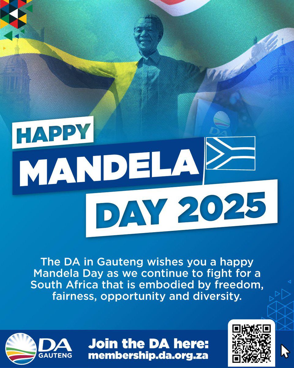 DA_GPL's tweet image. 💙🇿🇦Happy Mandela Day, Gauteng!
The DA will be out across the province today! Keep an eye out for us. #DAatWork