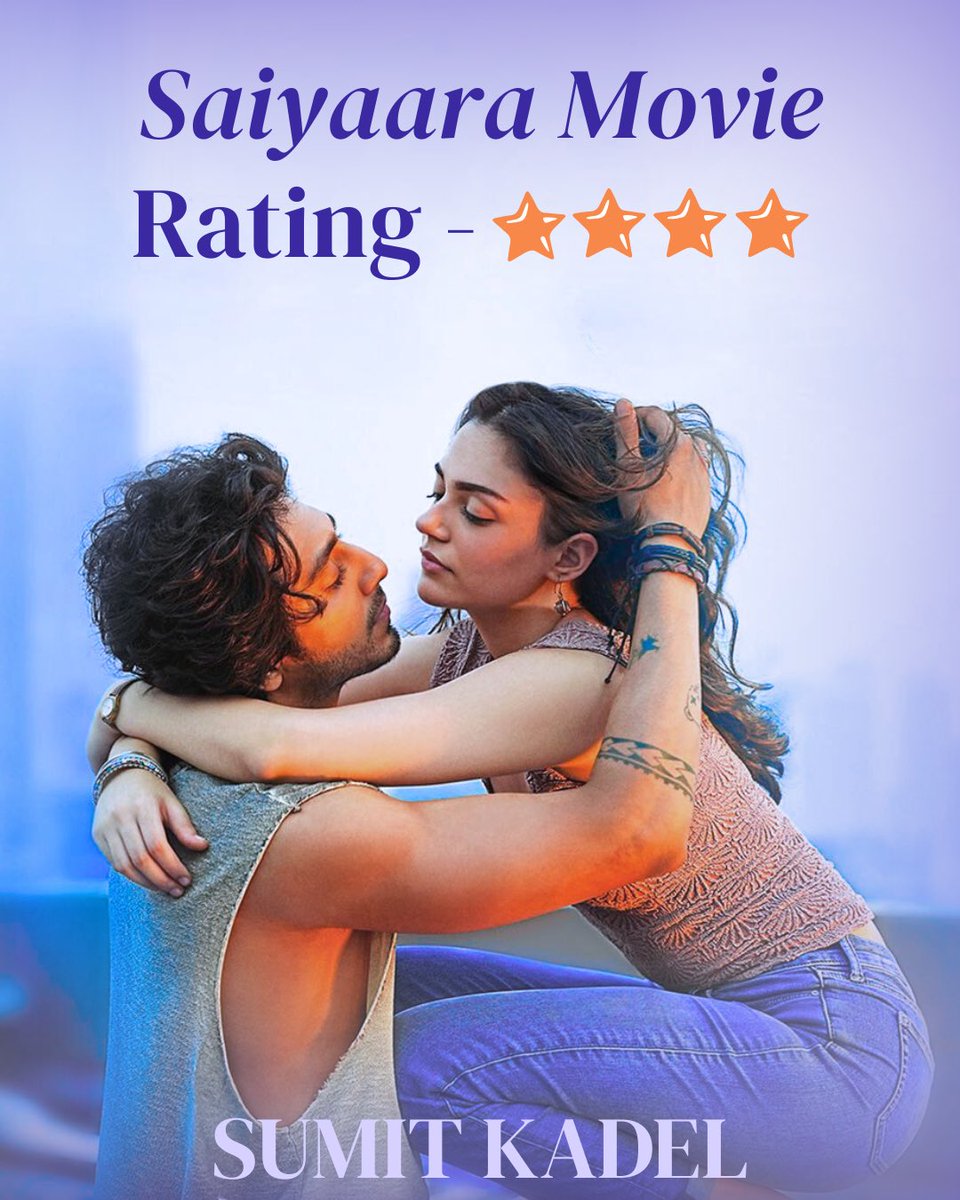 SumitkadeI's tweet image. #SaiyaaraReview ⭐️⭐️⭐️⭐️
#Saiyaara is a BLOCKBUSTER OF EPIC PROPORTIONS.
After ages, I’ve seen a romantic film that truly shakes you to the core. The phenomenal writing by Sankalp Sadanah and Rohit Shankar has been beautifully brought to life by director Mohit Suri in his…