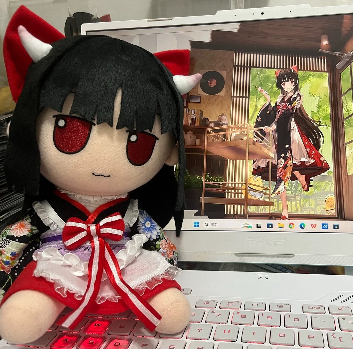wang_frisk's tweet image. 酒匂/Sakawa DIY plush
 #アズールレーン #fumo #AzurLane