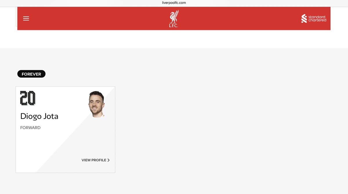 Classy touch on the LFC Website. Forever our No.20 ❤️