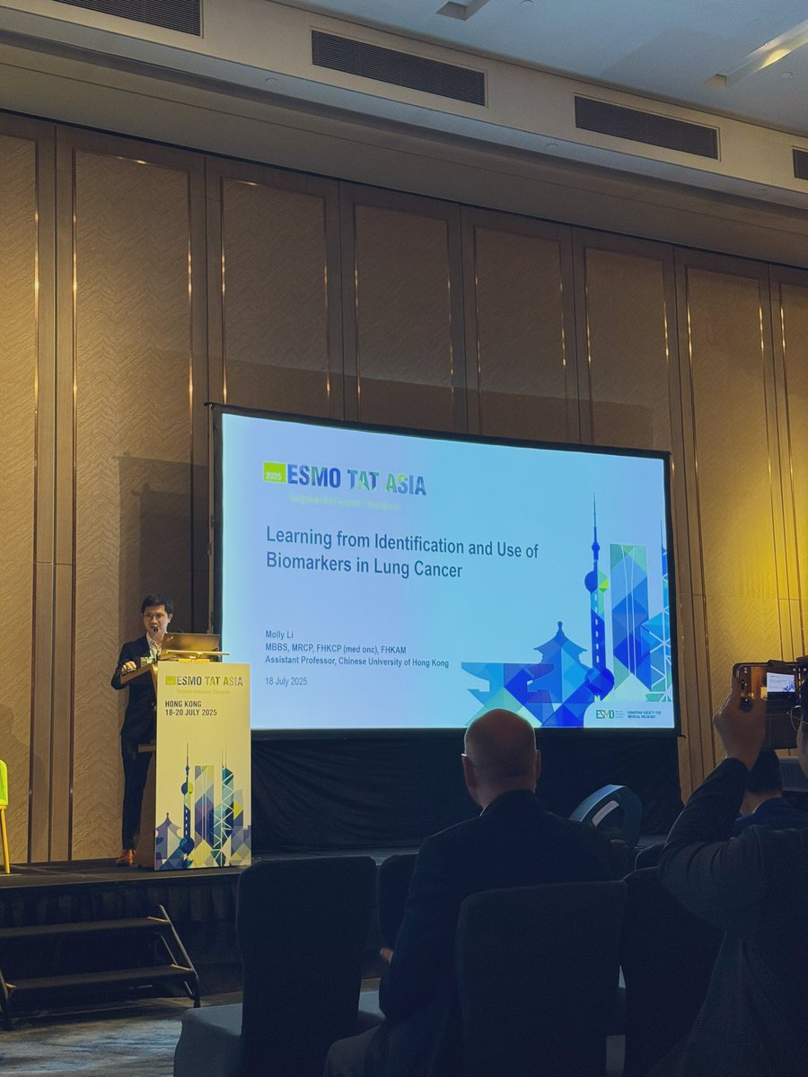 omalirp's tweet image. Kicking off the “What did we learn from drug development in lung cancer?” session - @mollylisc from Chinese University of HK highlighting the progress in biomarker use #ESMOTATAsia25 @myESMO