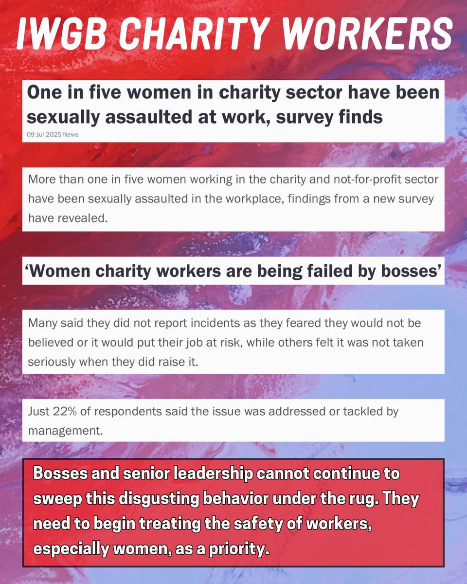Bosses and senior leadership cannot continue to sweep this disgusting behavior under the rug. They need to begin treating the safety of workers as a priority, especially for women and other marginalised genders.