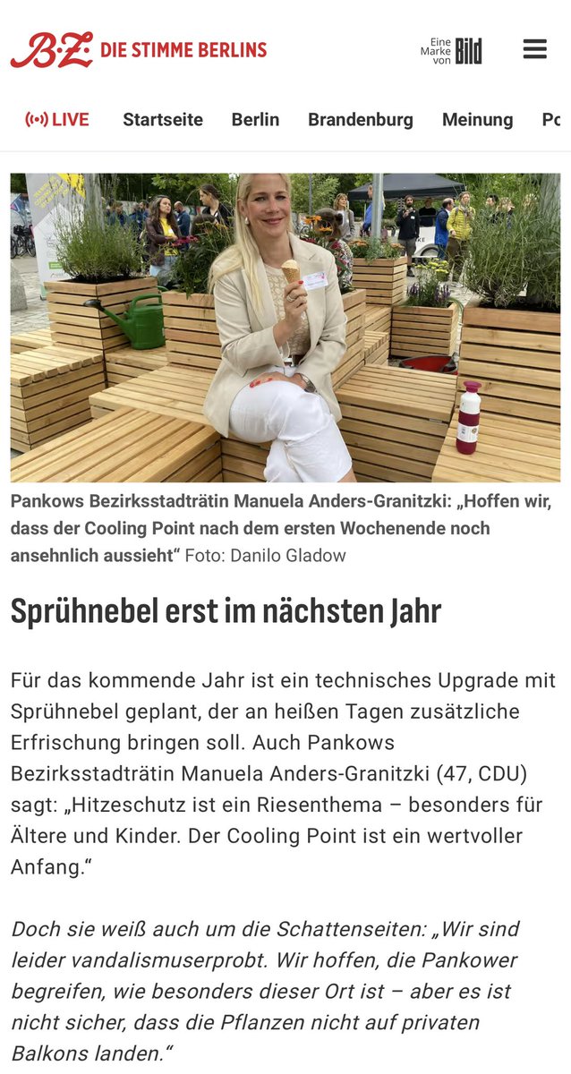 drbrandner's tweet image. LOL: „Hoffen wir, dass der Cooling Point nach dem ersten Wochenende noch ansehnlich aussieht. Wir sind leider vandalismuserprobt. Wir hoffen, die Pankower begreifen, wie besonders dieser Ort ist – aber es ist nicht sicher, dass die Pflanzen nicht auf privaten Balkons landen.“