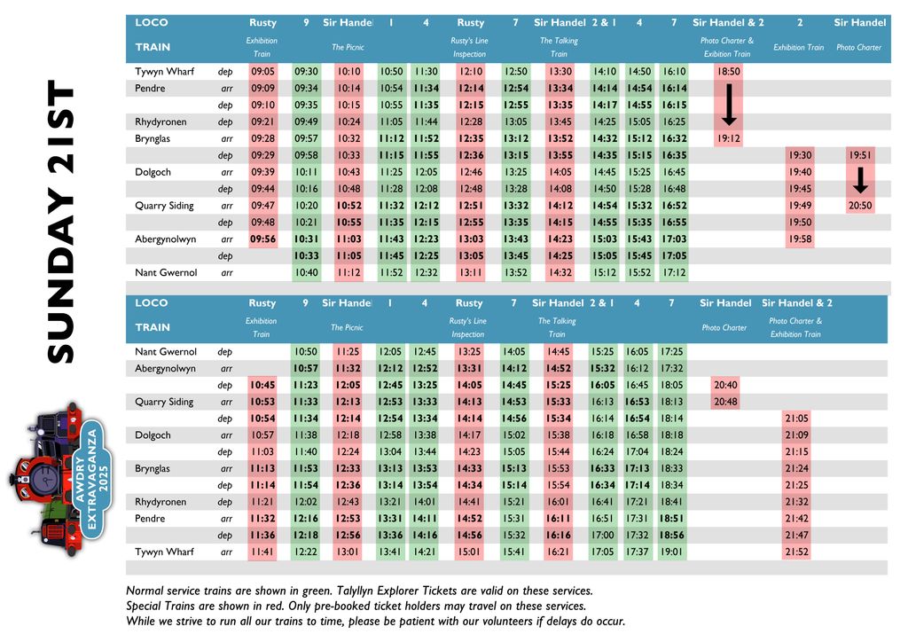TalyllynRailway's tweet image. AWDRY EXTRAVAGANZA 2025 TIMETABLE
Here is your handy guide to the event across all 3-days!
Physical copies are available from the booking office.