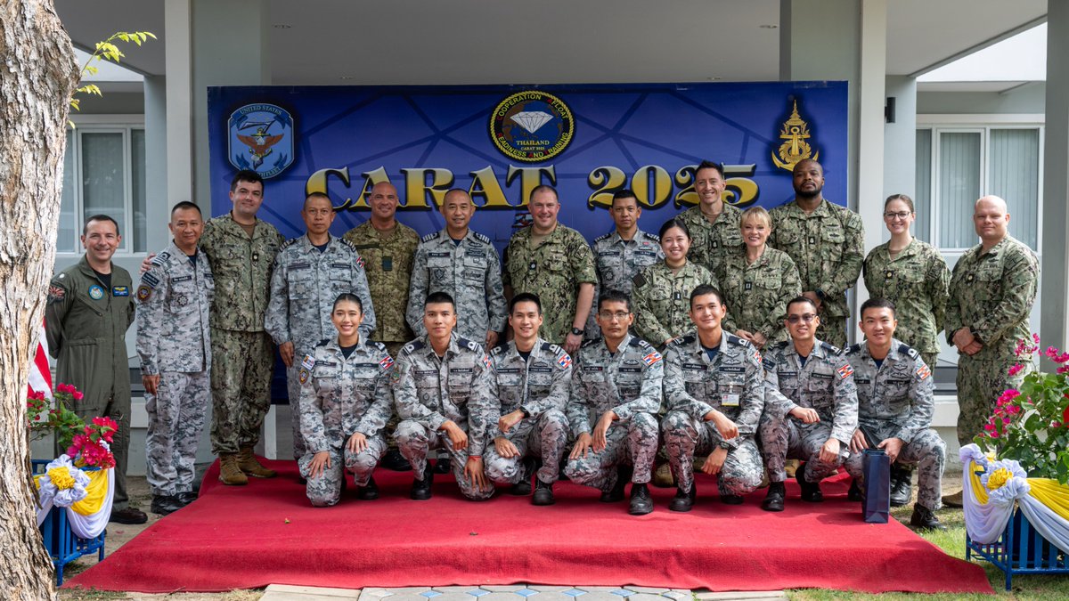 US7thFleet's tweet image. The 31st iteration of Cooperation Afloat Readiness and Training (CARAT) Thailand concluded June 16, 2025 in Sattahip, following a series of exercises and exchanges between the U.S. Navy and the Royal Thai Navy.
Read more: c7f.navy.mil/Media/News/Dis…
#USNavy | #CARATThailand2025