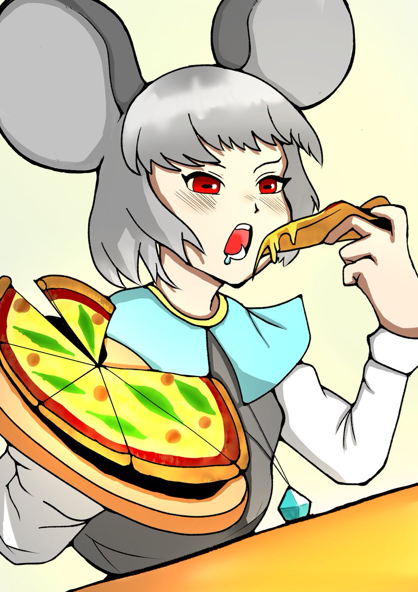 WolfPhantom18's tweet photo. ピザを食べるナズーリン、略してピザ―リン(!?)
#ナズーリン
#東方Projectᅠᅠᅠᅠ 
#絵描きさんと繫がりたい 
#イラスト
#絵描きさんフォロバ100 https://t.co/3eift2eghe