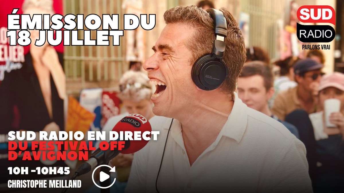 📺 Vous avez manqué Sud Radio en direct du Festival Off d’Avignon ? Retrouvez l'émission du 18/07 en intégralité avec Christophe Meilland

🎙️ <a href="/regismailhot/">regis mailhot</a>, <a href="/DUQUESNEHugues/">DUQUESNE Hugues</a> sont les invités du jour

Le replay : sudradio.fr/programme/sud-…