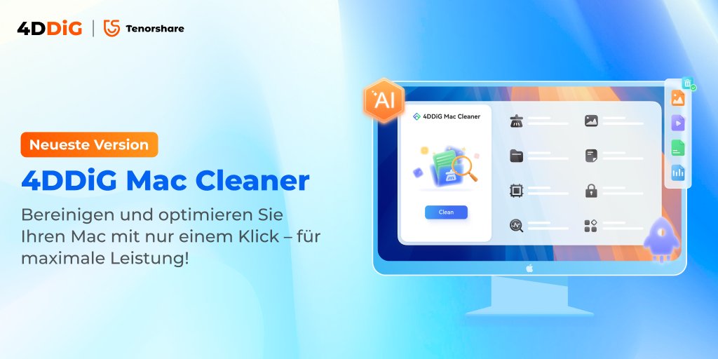 4ddig_deutsch's tweet image. 🚀 Neu: 4DDiG Mac Cleaner!
Bereinigen &amp;amp; optimieren Sie Ihren Mac mit nur einem Klick – für maximale Leistung und mehr Speicherplatz. 🧹💻
🔗 Jetzt testen: 4ddig.tenorshare.com/de/mac-cleaner…

#MacCleaner #MacOptimierung #MacPerformance #4DDiG