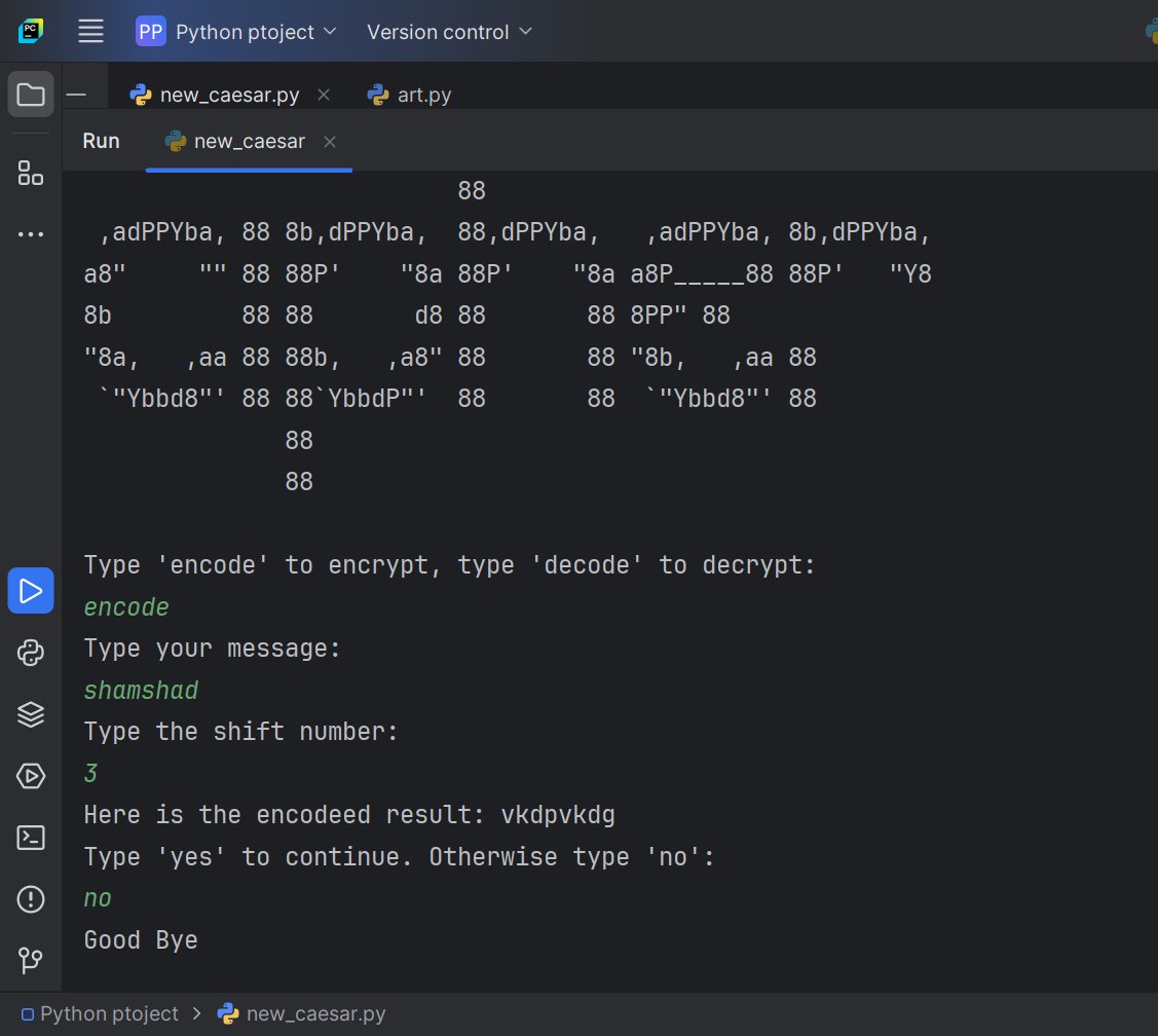 Shamshad_Gh786's tweet image. 🔐 Just completed my Caesar Cipher project in Python!
✅ Handles letters, spaces, numbers &amp;amp; symbols
🔁 Built-in restart option
🎨 Custom logo from art.py
#Python #Coding #CaesarCipher #100DaysOfCode
@f_forough 
@a_daneshyar 
@CodeToInspire