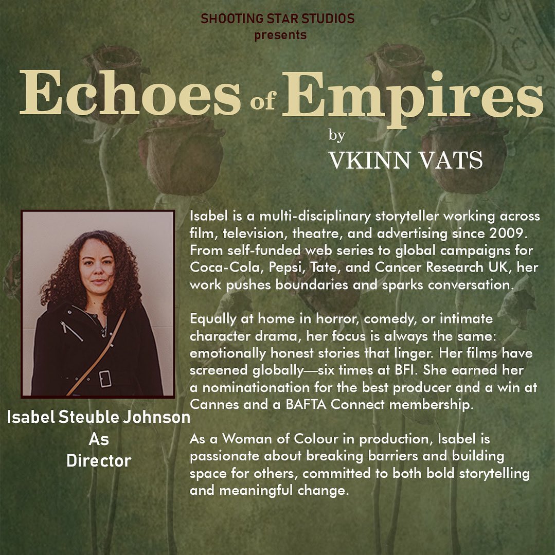 Shooting Star Studios (@pro_shootingss) on Twitter photo 🎭 MEET THE DIRECTOR 🎭
Introducing the visionary behind Echoes of Empires at #CamdenFringe — <a href="/madebyisabel_/">Isabel Steuble-Johnson</a> brings fearless sensitivity, bold theatricality, and a deep love for stories that challenge and move.
🎟️ Aug 3–6 | 7 pm | The Courtyard Theatre <a href="/CourtyardHoxton/">The Courtyard Theatre</a> 🎭 MEET THE DIRECTOR 🎭
Introducing the visionary behind Echoes of Empires at #CamdenFringe — <a href="/madebyisabel_/">Isabel Steuble-Johnson</a> brings fearless sensitivity, bold theatricality, and a deep love for stories that challenge and move.
🎟️ Aug 3–6 | 7 pm | The Courtyard Theatre <a href="/CourtyardHoxton/">The Courtyard Theatre</a>