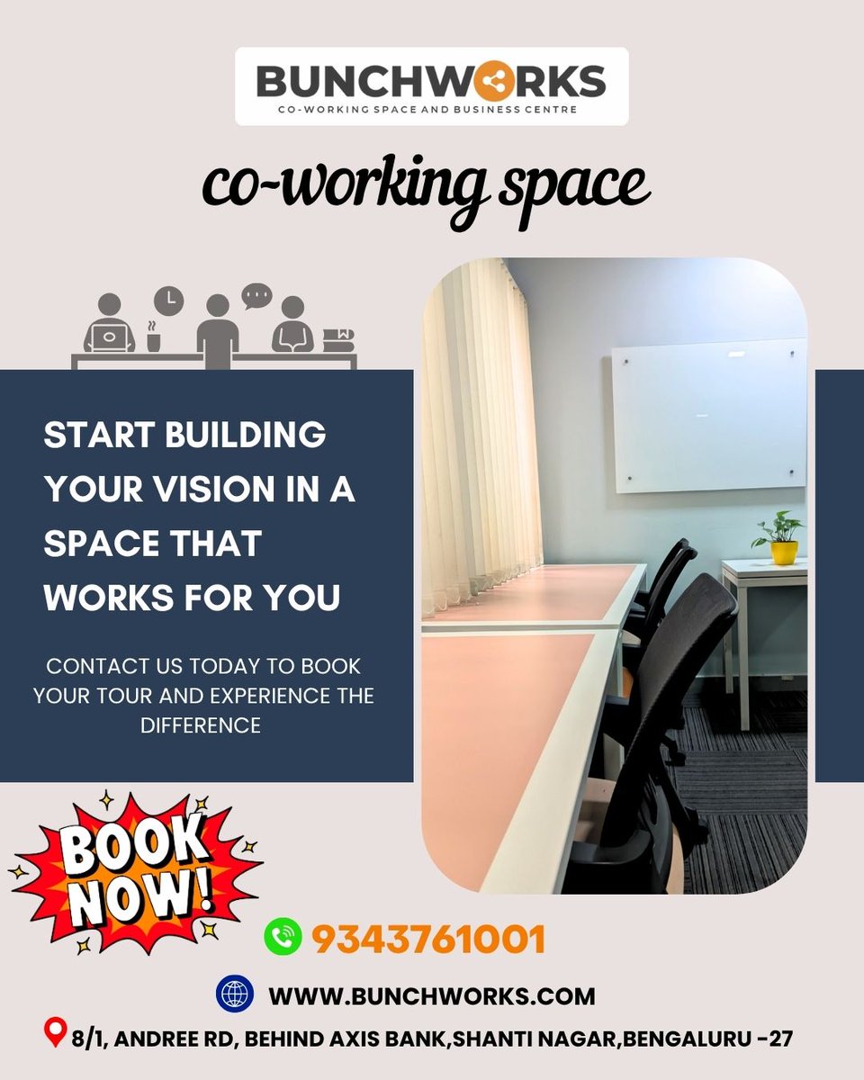 bunchworks's tweet photo. “New Vibes, New Goals — Build Them Here 🌿”
Ready to escape the boring and build something bold?
Step into Bunchworks — the coworking space built for creators, founders, and go-getters.#NewVibesNewGoals #Bunchworks #CoworkBangalore #WorkBetterTogether #WorkVibesOnly https://t.co/ohDJrJZdjA