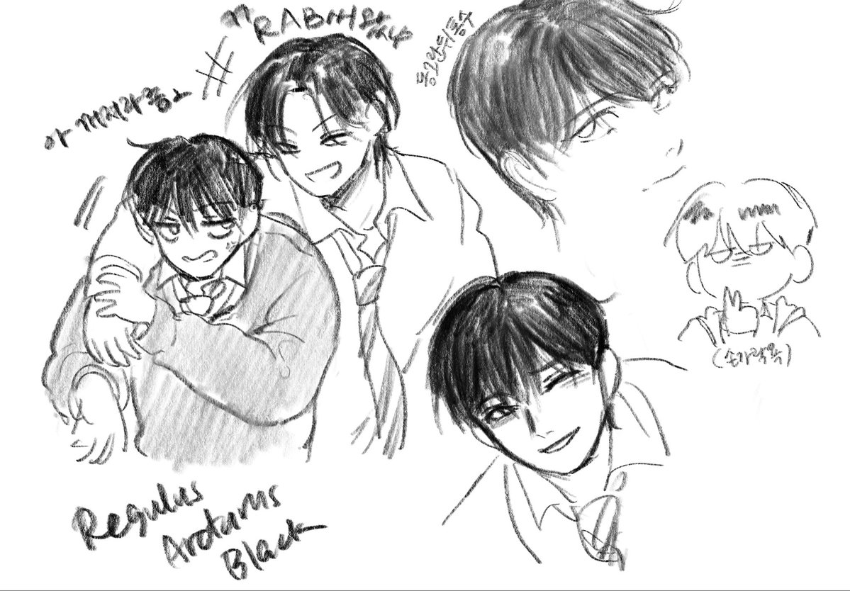 SIGR_hp's tweet image. 레귤러스(+약간의 블랙형제..시리우스 곁다리)
어째 낙서만 주구장창 하는 것 같다..