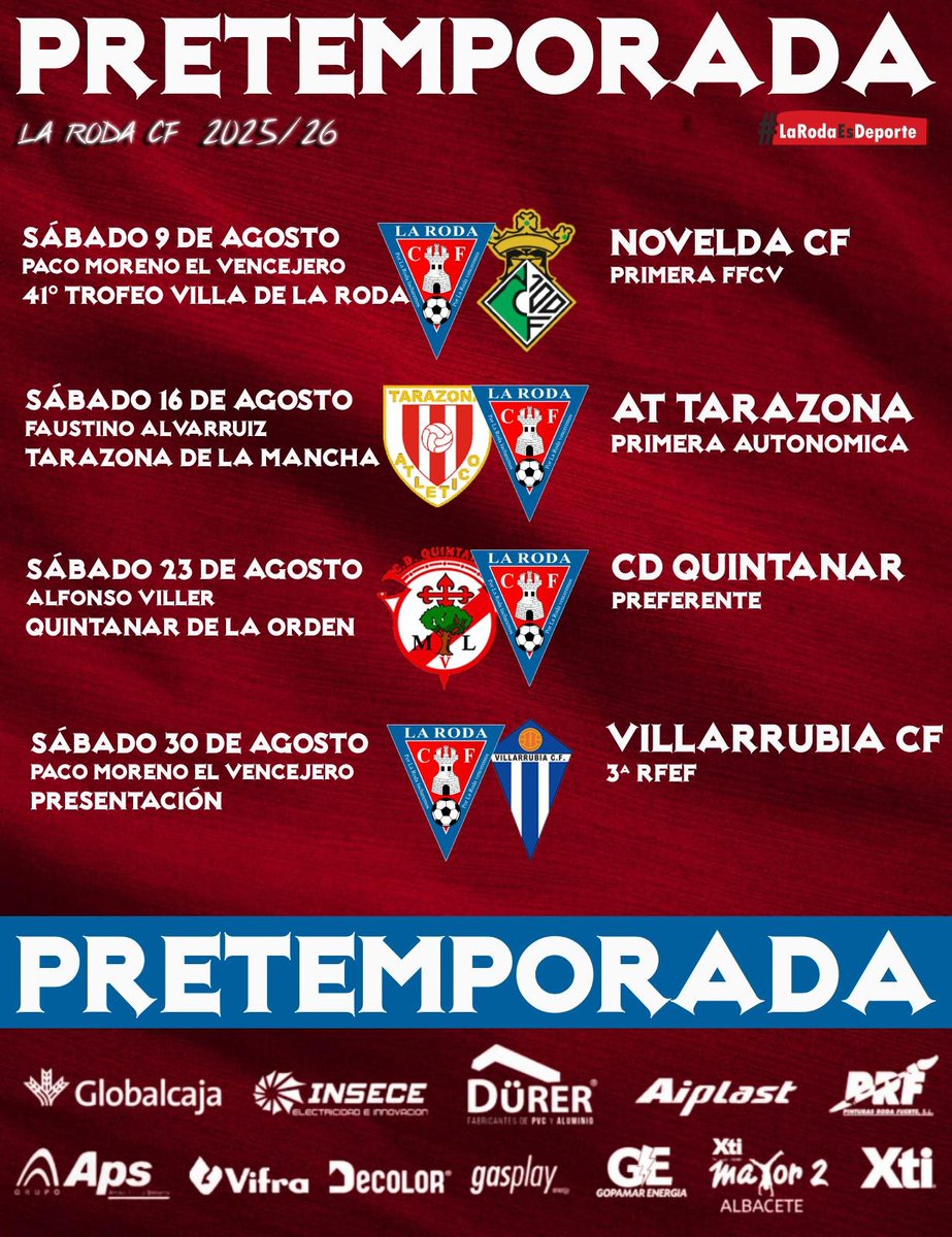 ⏳¡Buenos días! 
¡Muy atentos a nuestras redes hoy! 
⚽Partidos de pretemporada. 
🎥A las 12:00 el spot de la campaña de socios. 
youtu.be/f1AA1Iffonc?si…
📢Fichajes-renovaciones
📝Y muchas más noticias🧨 
🔛Comenzamos con los partidos de pretemporada. 
Vamos!!! ❤️💙