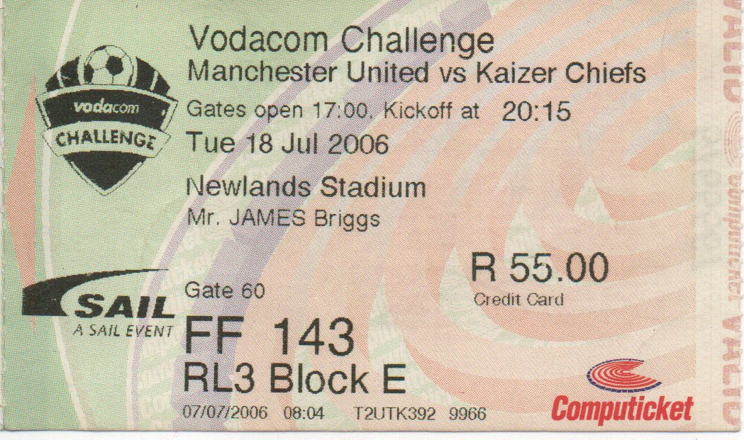 jimbriggs2_jim's tweet image. 18th July 2006 and it’s back to South Africa for a United game v Kaizer Chiefs at the Newlands Stadium, Cape Town. In front of 30,000 United won 1-0 thanks to a rare goal from substitute Fangzhou Dong seven minutes from time. #ManchesterUnited #ManUtd #MUFC #UTFR #GGMU