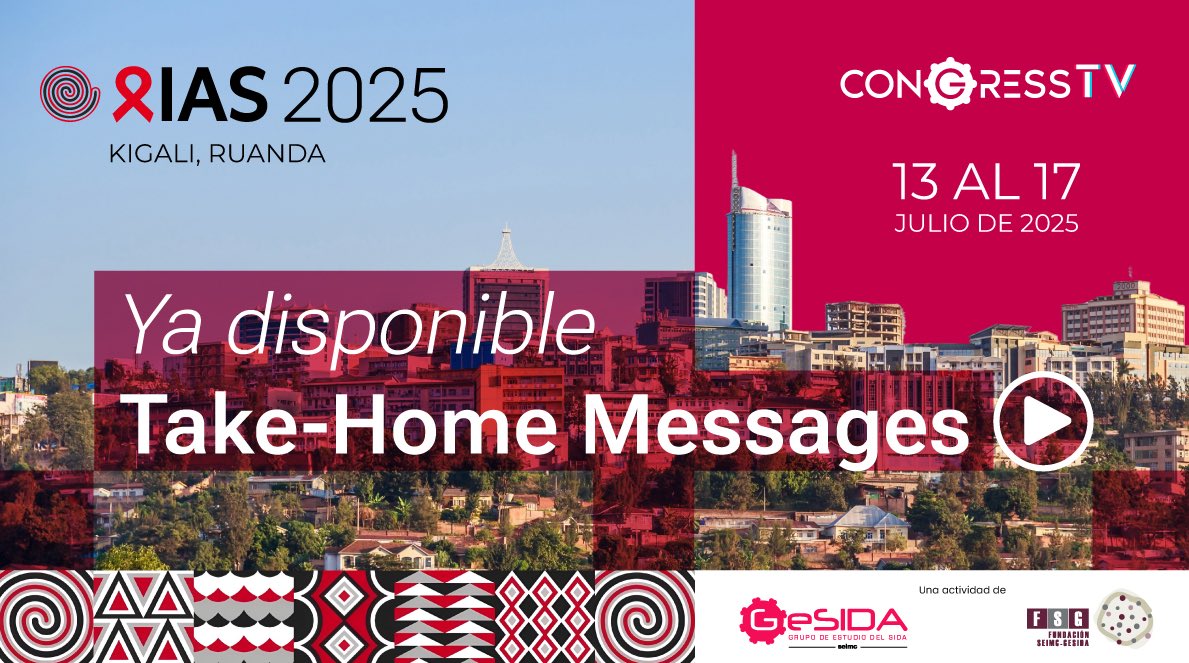 GeSIDA-SEIMC (@gesida_seimc) on Twitter photo 🔴 ¡Ya disponibles los Take-Home Messages de #IAS2025!
🎥 Una ocasión más, a través de #CongressTV te traemos el resumen de los aspectos más destacados tratados en una gran cita científica sobre #VIH. En este caso, el encuentro de la <a href="/iasociety/">IAS - the International AIDS Society</a>.
➡️ congresstv.gesida-seimc.org 🔴 ¡Ya disponibles los Take-Home Messages de #IAS2025!
🎥 Una ocasión más, a través de #CongressTV te traemos el resumen de los aspectos más destacados tratados en una gran cita científica sobre #VIH. En este caso, el encuentro de la <a href="/iasociety/">IAS - the International AIDS Society</a>.
➡️ congresstv.gesida-seimc.org