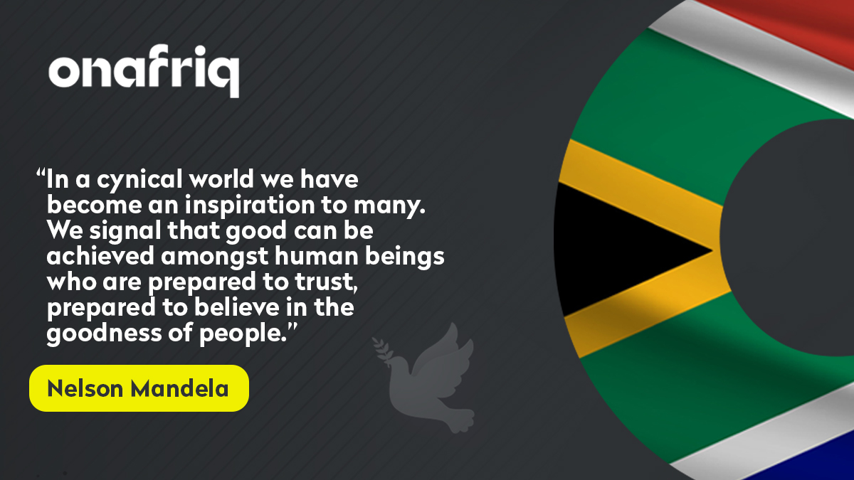 This #MandelaDay2025, we honour a legacy that demands action. 

The call to end poverty and inequality is urgent. At Onafriq, we believe making borders matter less means unlocking equity for all.

Let’s make dignity and justice a lived reality. 💛

#Onafriq #NelsonMandelaDay