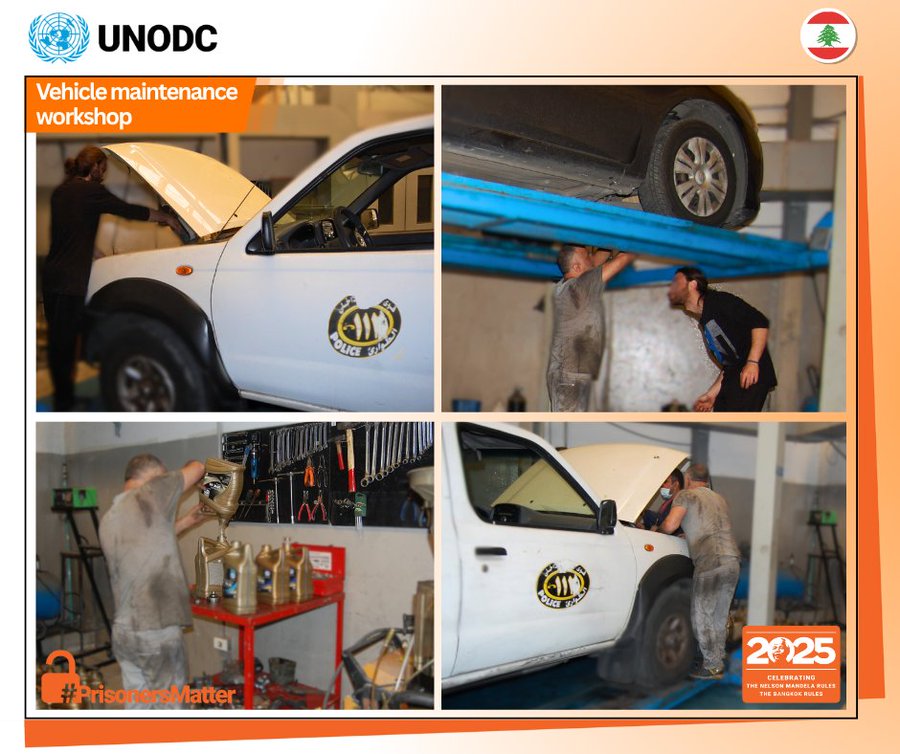 UNODC in Brussels (@unodc_brussels) on Twitter photo In Lebanon 🇱🇧, prisoners in Roumieh are keeping justice moving—literally.
Through a <a href="/UNODC/">UN Office on Drugs & Crime</a>-backed workshop, prisoners repair court escort vehicles, proving that rehabilitation can drive real impact. #MandelaDay
Funded by 🇪🇺 <a href="/EUinLebanon/">EU in Lebanon</a>
👉 unodc.org/romena/en/Stor… In Lebanon 🇱🇧, prisoners in Roumieh are keeping justice moving—literally.
Through a <a href="/UNODC/">UN Office on Drugs & Crime</a>-backed workshop, prisoners repair court escort vehicles, proving that rehabilitation can drive real impact. #MandelaDay
Funded by 🇪🇺 <a href="/EUinLebanon/">EU in Lebanon</a>
👉 unodc.org/romena/en/Stor…