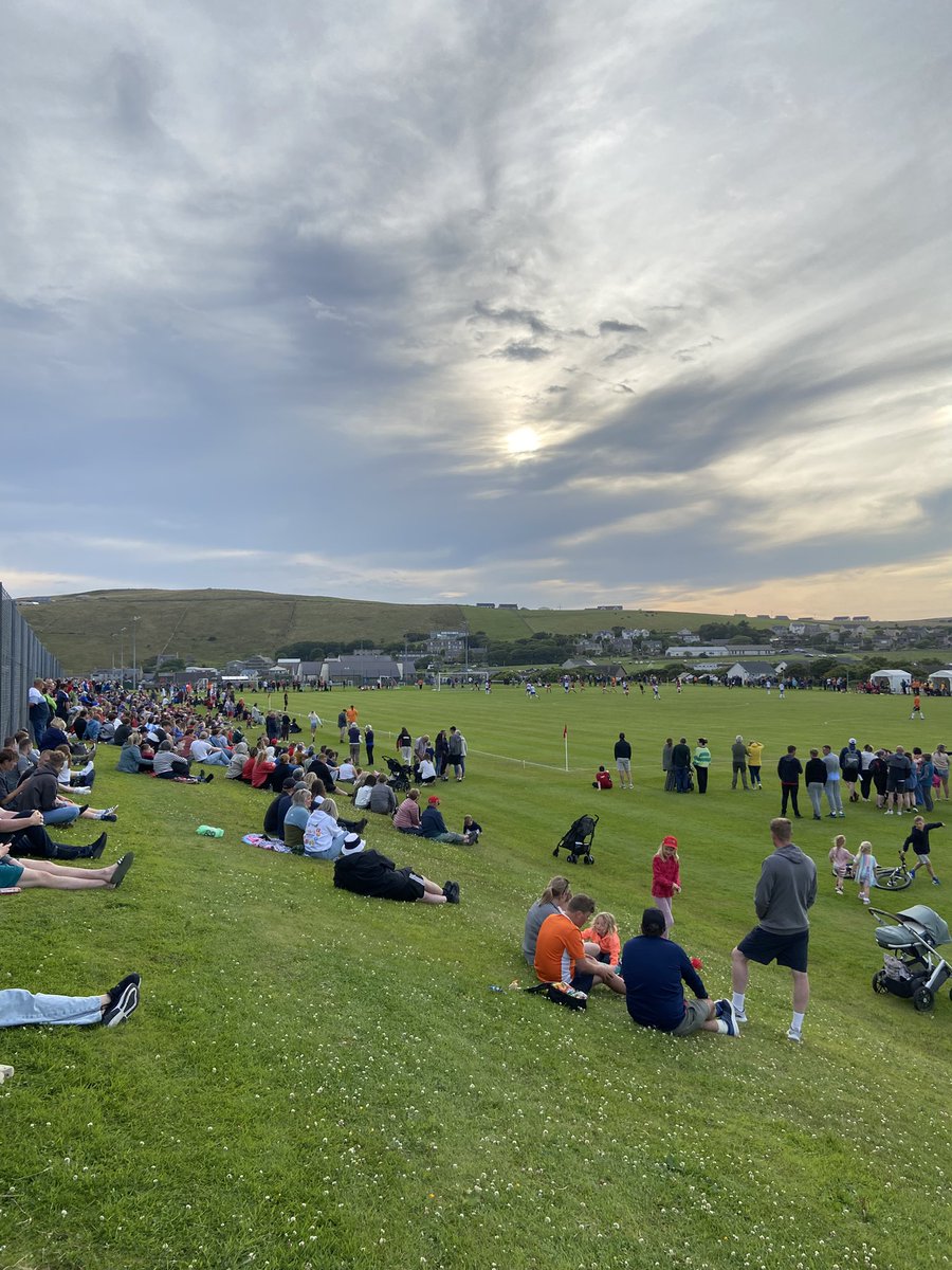Orkney vs Shetland at Stromness in the Island Games…9 days before the Milne Cup tie up in Lerwick

Despite it being the 5th/6th Playoff this felt like the biggest match of the week

Massive crowd with plenty down to watch Shetland saw Orkney run out 3-2 winners
