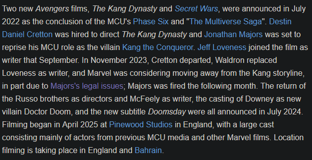 Swordsman75's tweet photo. @Emilyaa_1 That film got scrapped and changed to Avengers Doomsday after a delay and storyline focus change because Kang's actor had a PR nightmare. https://t.co/1PuISRz7Me