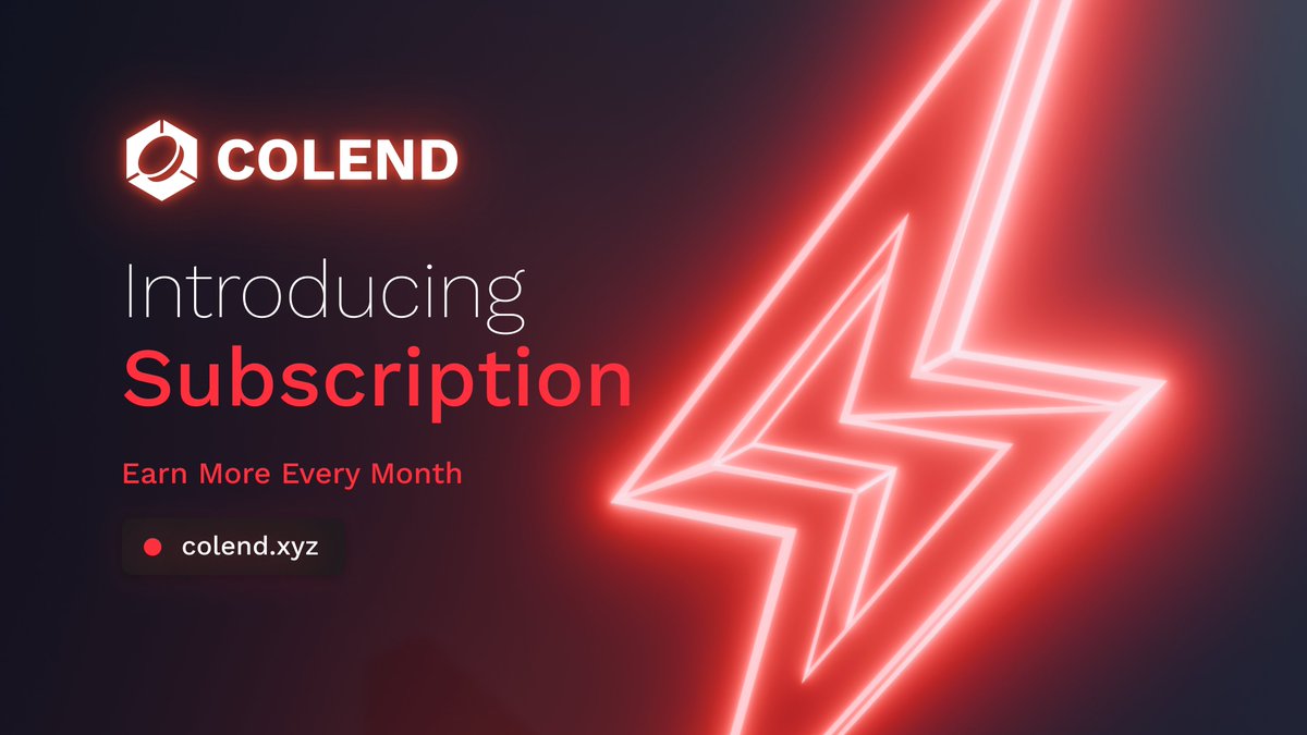 Most DeFi projects encourage you to buy their governance tokens and simply hold them, hoping someday you'll benefit from their treasury. Yet these promises fade behind excuses.

Colend introduces a simpler and effective alternative: Subscription.