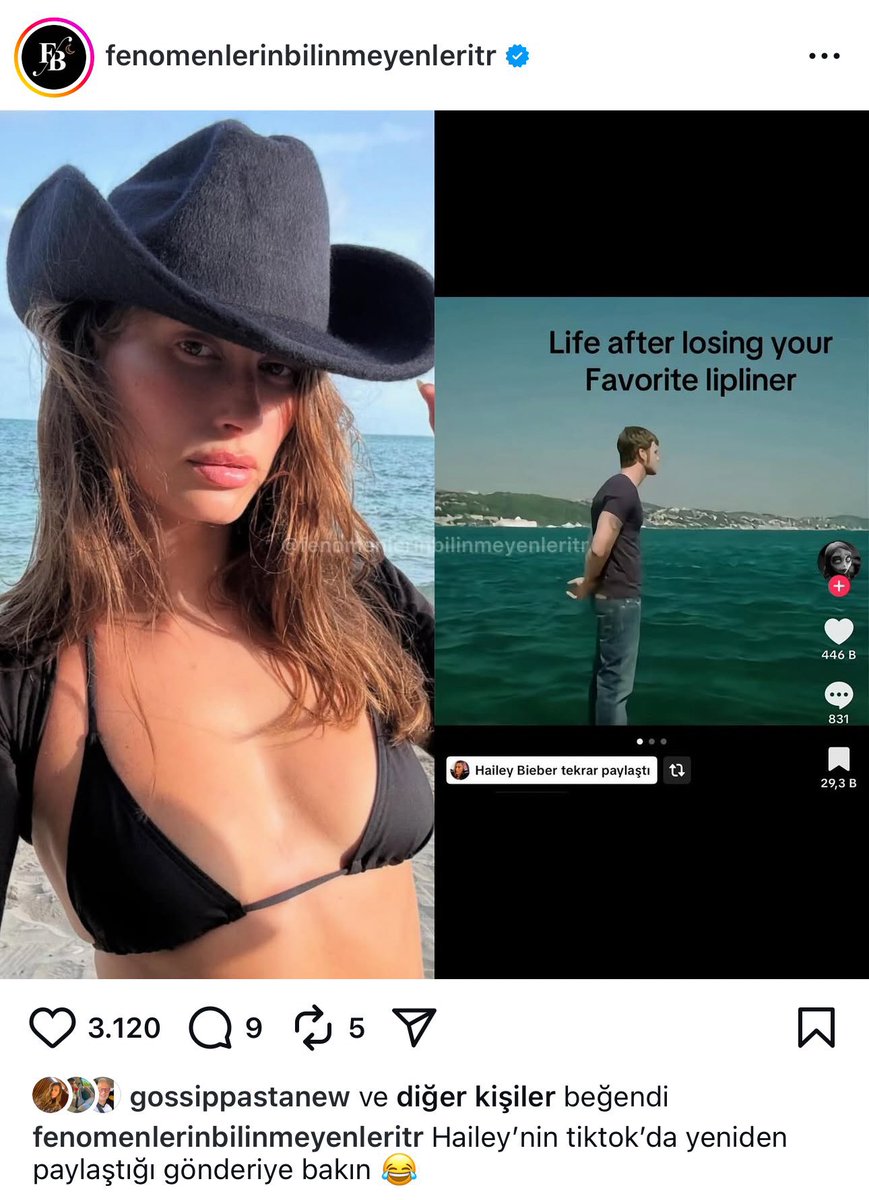 hailey bieber kuzey tekinoglu repostlamis ölücem simdi gülmekten shshjshjs