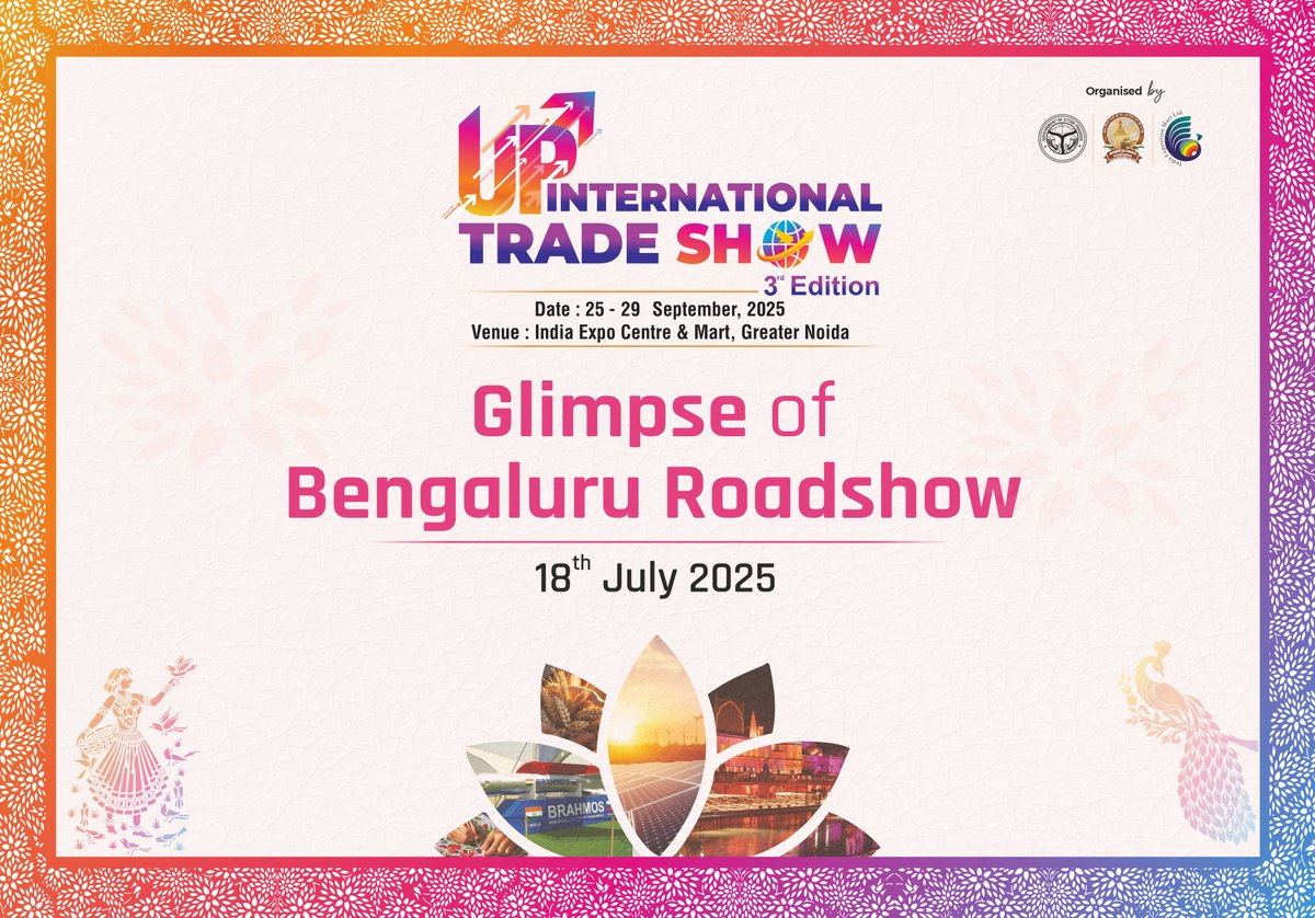 UPIntrTradeShow's tweet image. 𝗕𝗲𝗻𝗴𝗮𝗹𝘂𝗿𝘂 𝗥𝗼𝗮𝗱𝘀𝗵𝗼𝘄 𝗣𝗼𝘄𝗲𝗿𝘀 𝘁𝗵𝗲 𝗧𝗵𝗶𝗿𝗱 𝗟𝗲𝗴 𝗼𝗳 𝗨𝗣𝗜𝗧𝗦 𝟮𝟬𝟮𝟱 𝗣𝗿𝗼𝗺𝗼𝘁𝗶𝗼𝗻𝘀!
As part of the nationwide engagement drive for the Uttar Pradesh International Trade Show (UPITS) 2025, the #BengaluruRoadshow was successfully held on 18th…
