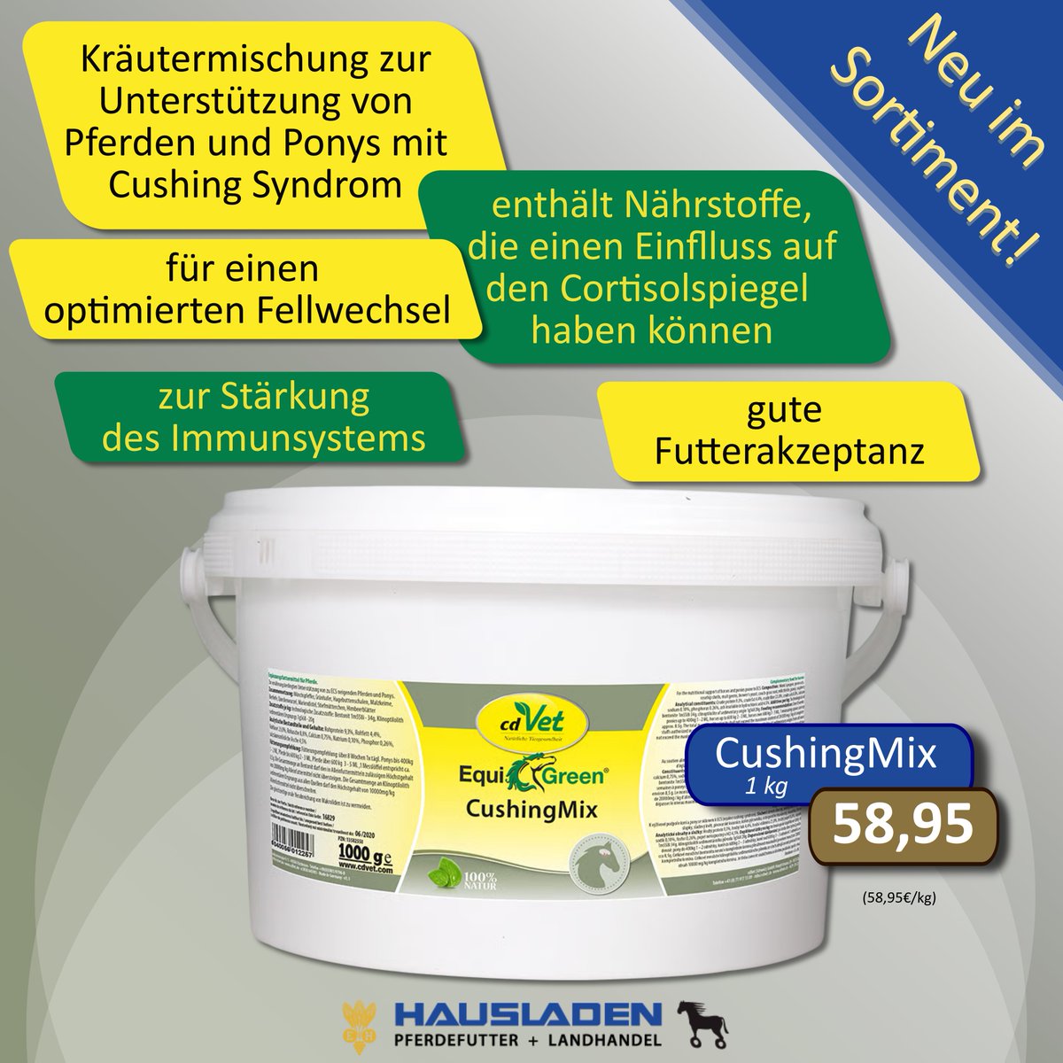 #CushingsSyndrome #cushing #ecs #stoffwechsel #kräutermischung #immunsystem #cortisol #fellwechsel #cdvet #hausladenpferdefutter