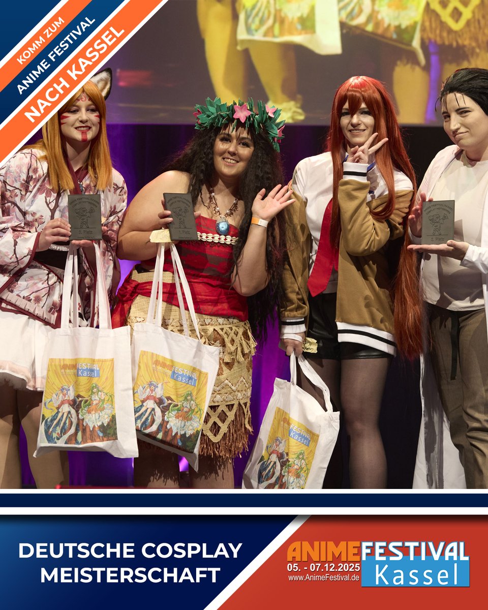 Anime Festival Kassel (@animekassel) on Twitter photo Schon gespannt, wer in diesem Jahr die Deutsche Cosplay Meisterschaft gewinnt? ✨ Ein Tipp: Ihr erfahrt es als Erste – live auf dem Anime Festival Kassel!
Wir tragen voller Stolz für die <a href="/CosplayDCM/">DCM Cosplay</a> das große Finale am Sonntag, den 07. Dezember, auf unserer Festsaal-Bühne aus. Schon gespannt, wer in diesem Jahr die Deutsche Cosplay Meisterschaft gewinnt? ✨ Ein Tipp: Ihr erfahrt es als Erste – live auf dem Anime Festival Kassel!
Wir tragen voller Stolz für die <a href="/CosplayDCM/">DCM Cosplay</a> das große Finale am Sonntag, den 07. Dezember, auf unserer Festsaal-Bühne aus.