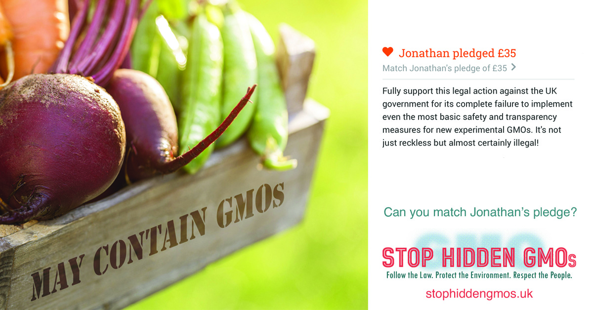 Beyond_GM's tweet image. Real people. Real voices. We're 90% funded - thanks to the generosity & determination of supporters like Jonathan here👇💪🎉. We still have a way to go to our first funding target. Can you help push us over the line with room to spare? #StopHiddenGMOs crowdjustice.com/case/stop-hidd…