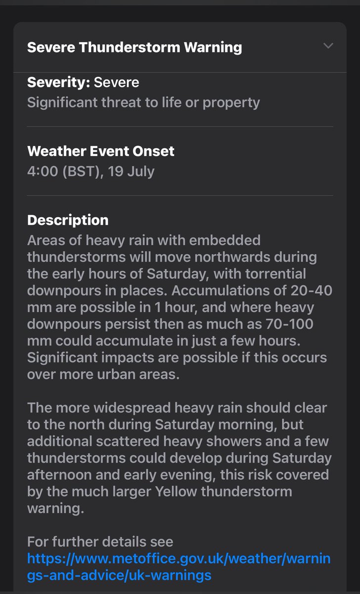 There be a storm brewing and Amber warning has been issued by the Met office for possible flooding and thunderstorms