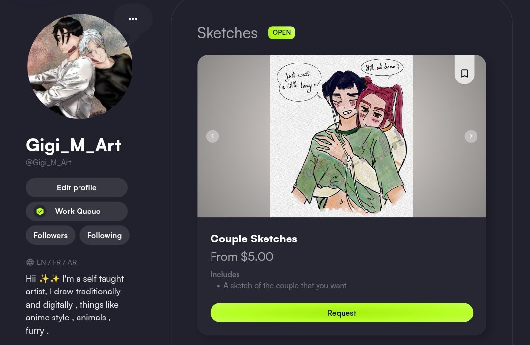 Gigi_M_Art's tweet image. New service open ~
" Couple Sketches" ~
Don't hesitate to take a look ~
vgen.co/Gigi_M_Art/ser…
#Commission