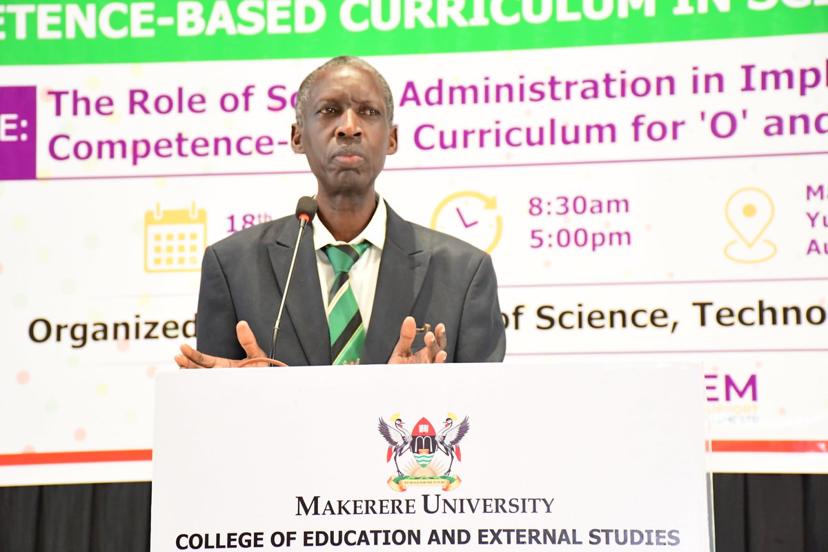 MaKCEES's tweet image. Opening the CBC Workshop, Prof. Anthony M. Mugagga, Principal @MakCEES, emphasized mindset change as key to CBC—urging schools to embrace inclusion, nurture talent, end elitism & empower teachers as facilitators of skills, creativity & lifelong learning.@NCDCUg @Makerere
