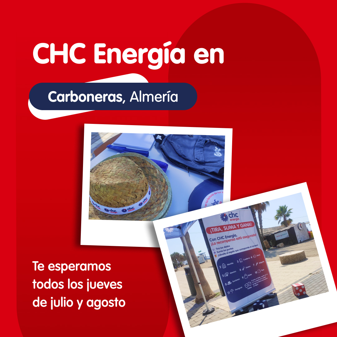 Este verano, la energía de #CHCEnergía recorre las playas de Carboneras. 🌞 Todos los jueves de julio y agosto te esperamos con actividades, sorteos y mucho más.

¡Acércate y llévate tu premio!
En CHC Energía, también somos muy de #Carboneras. ✨