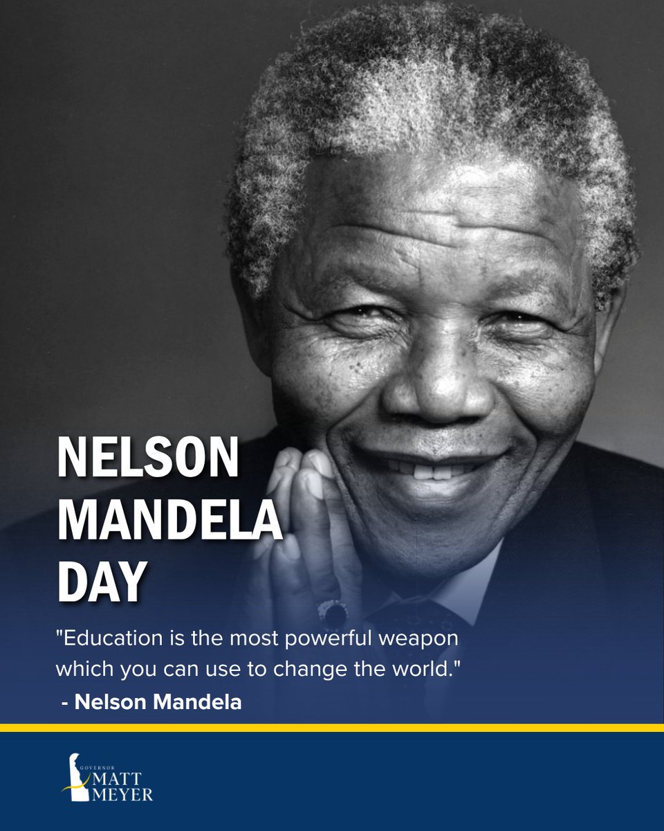 MattMeyerDE's tweet image. Nelson Mandela showed the world that courage, compassion, and justice can prevail, even in the face of deep injustice. On Nelson Mandela Day, we’re reminded that each of us has a role to play in building a more fair and equitable world. Let’s honor his legacy through action.