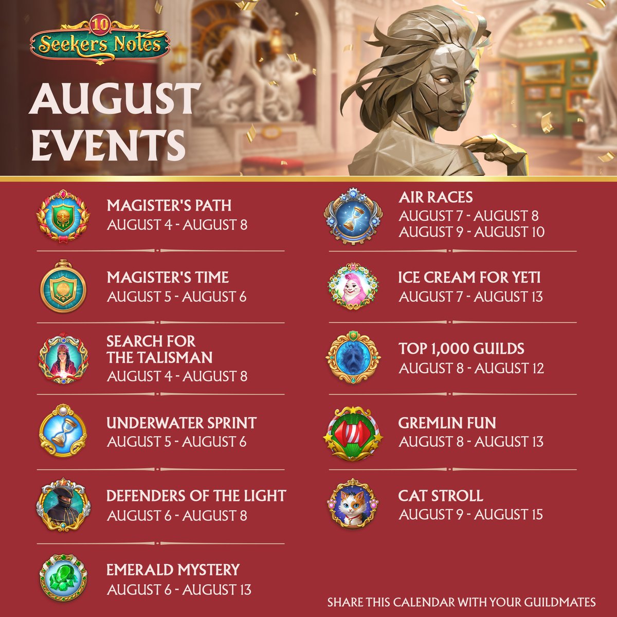 SeekersNotes's tweet image. 🕵️‍♀️ Get ready, Seekers! Here’s what’s coming up in Darkwood next week 👇

This is the final week before the Timeless Anniversary celebration wraps up, so don’t miss your chance to join in! 🎉 

📲 social-sn.mytonagames.com/ePQ7gW